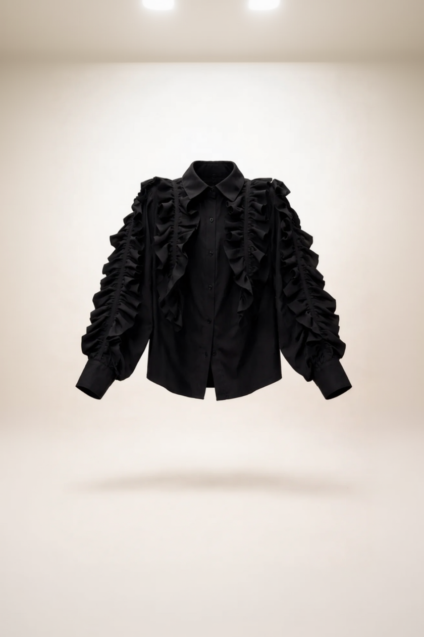 Camisa Maria Cristina Negra
