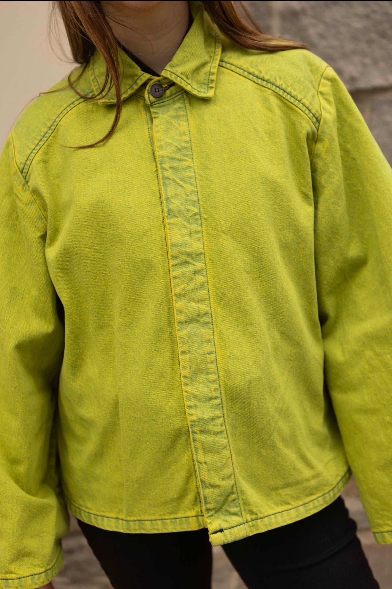 Camisa Juana Denim Pistacho