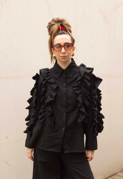 Camisa Maria Cristina Negra