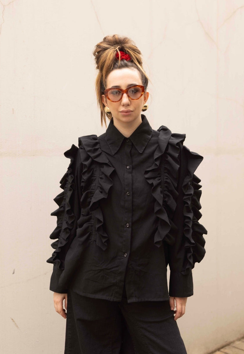 Camisa Maria Cristina Negra