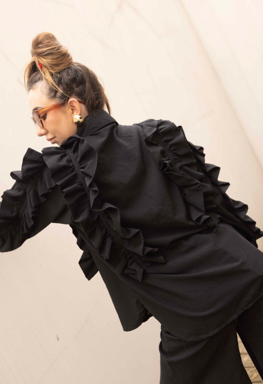 Camisa Maria Cristina Negra