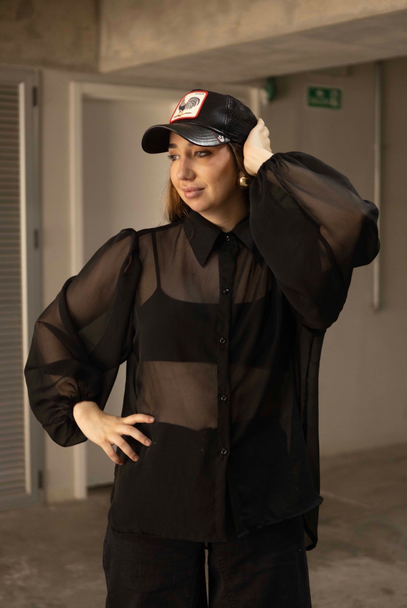 Camisa Candy Gasa Negra